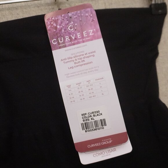 Curveez Shapermint Black Perfect Control Layering Leggings Seamless Size XL - Picture 4 of 9